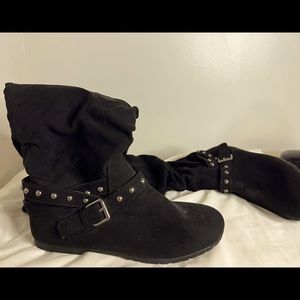 Black Suede Knee length Boots